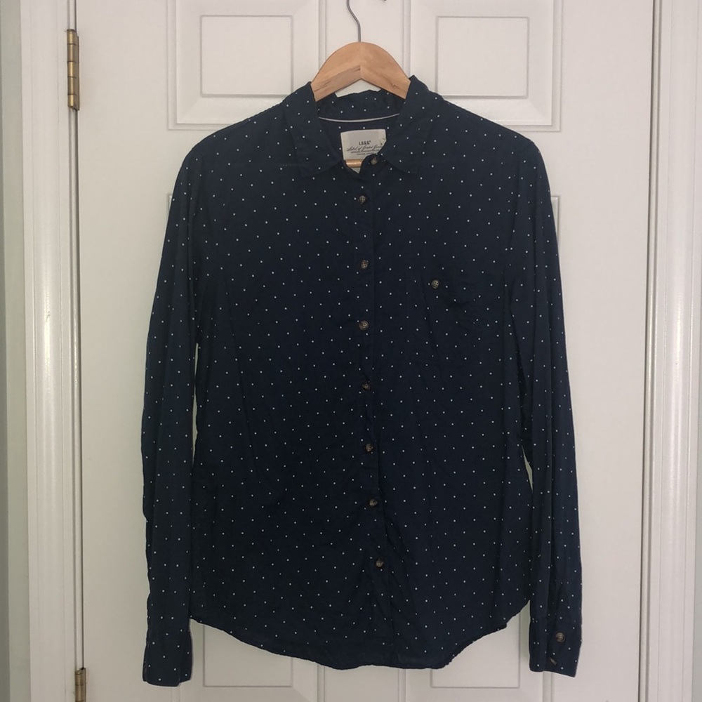 H&M navy dot button down 14